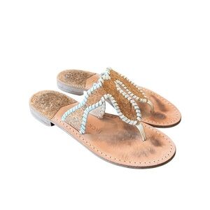 Jack Rogers Jackie Cork White Leather Sandals